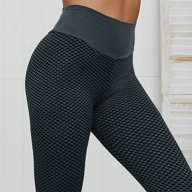 Women's High-Waist Honeycomb Patterned Leggings