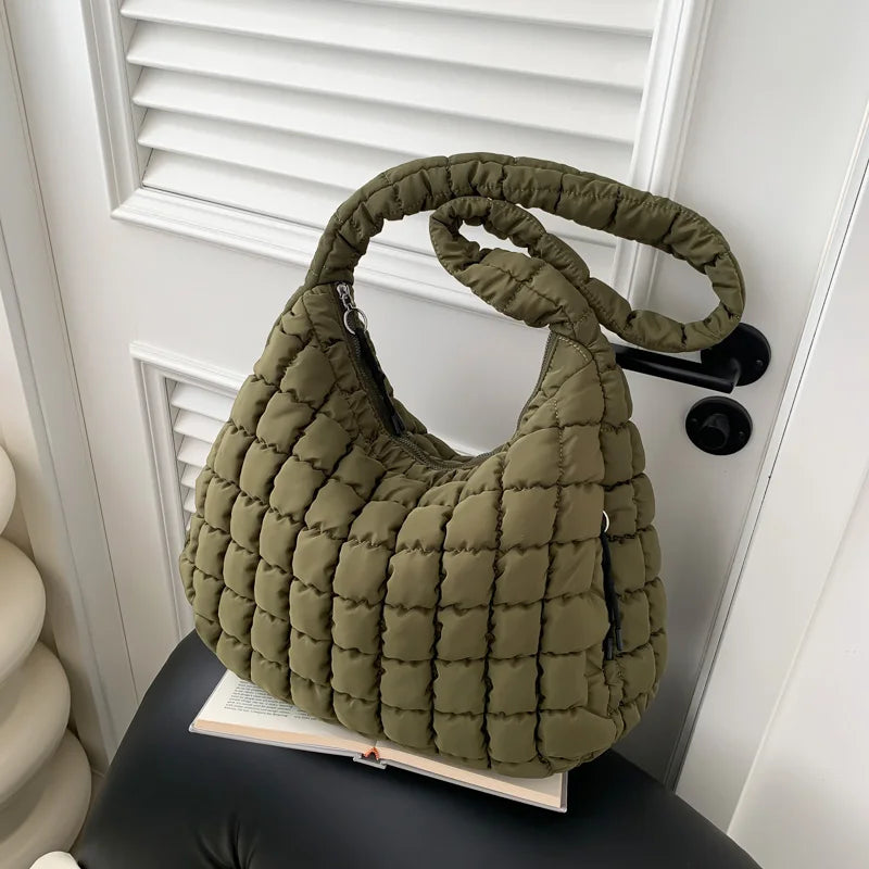 Women's Quilted Puffer Tote Bag